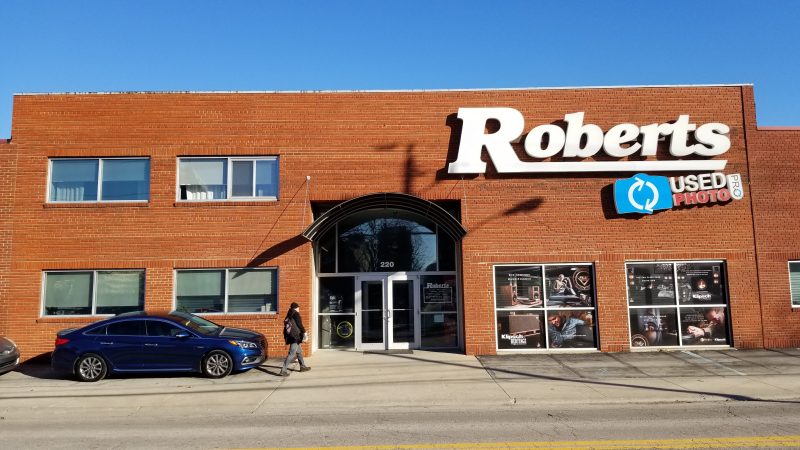 Photograph of the front of the Roberts Camera store