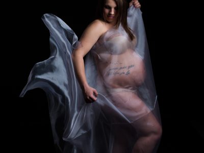 photo of maternity with sheer fabric